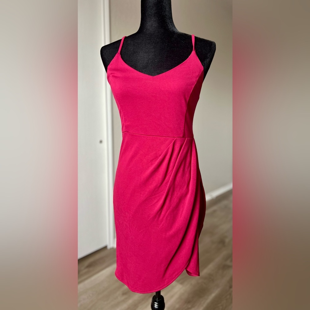 Chic Red Spaghetti Strap Mini Dress